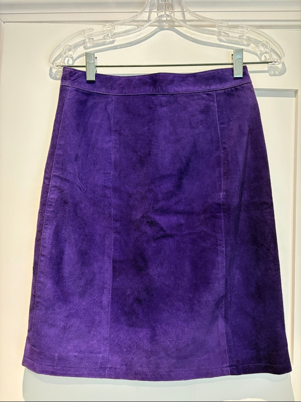 Women's Purple Suede A-Line Skirt